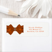 Étiquette Orange Ribbon & Diamants Invitation à la douche nu (En situation)