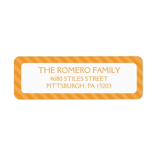 Étiquette Orange Simple Stripes Personnalisé (Devant)