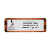 Étiquette Orange Starburst Witch Halloween (Devant)