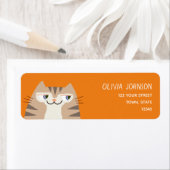 Étiquette Orange Tabby Cat Adresse de retour (En situation)