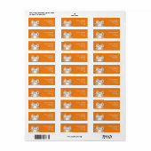 Étiquette Orange Tabby Cat Adresse de retour (Feuille entière)