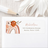 Étiquette Orange Terracotta Boho | Arc en ciel (En situation)