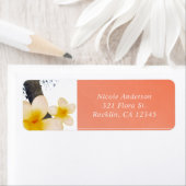 Étiquette Orange Tropical Palm Tree & Plumeria Invitation (En situation)