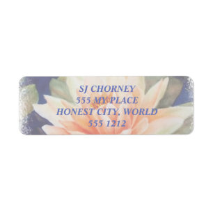 ÉTIQUETTE ORANGE WATER LILY RETURN ADDRESS LABELS