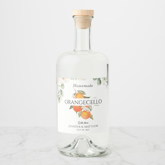 Étiquette Orangecello Citrus Orange Faveur de Mari (Devant)