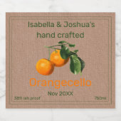 Étiquette Orangecello sur papier couleur Kraft (Étiquettes simples)