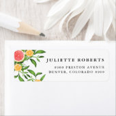 Étiquette Oranges aquarelles et pamplemousses (En situation)