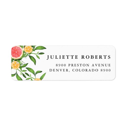 Étiquette Oranges aquarelles et pamplemousses (Devant)