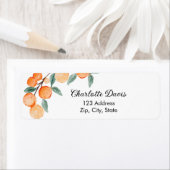 Étiquette Oranges citrus adresse de retour  (En situation)