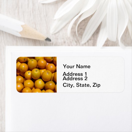 Étiquette Oranges fruits Floride marché orange (En situation)