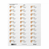Étiquette Oranges script de retour d'adresse citrus (Feuille entière)