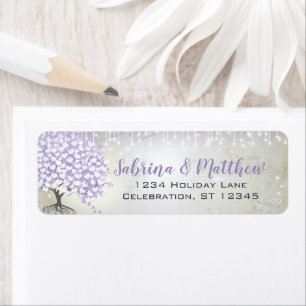 Étiquette Orchid Blush Heart Leaf Tree Lilac Adresse de reto