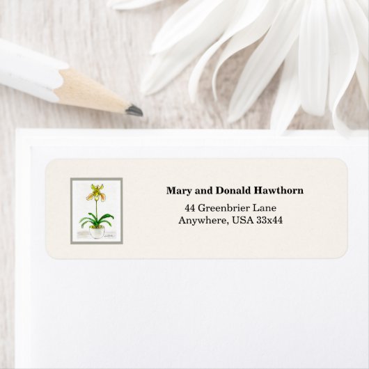 Étiquette Orchidée à nappes (En situation)