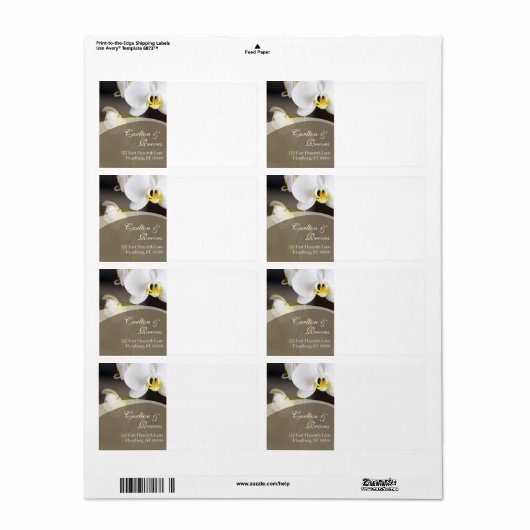 Étiquette Orchidée Blooms Livraison (Feuille entière)