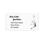 Étiquette Orchidée chinoise - bw (Devant)