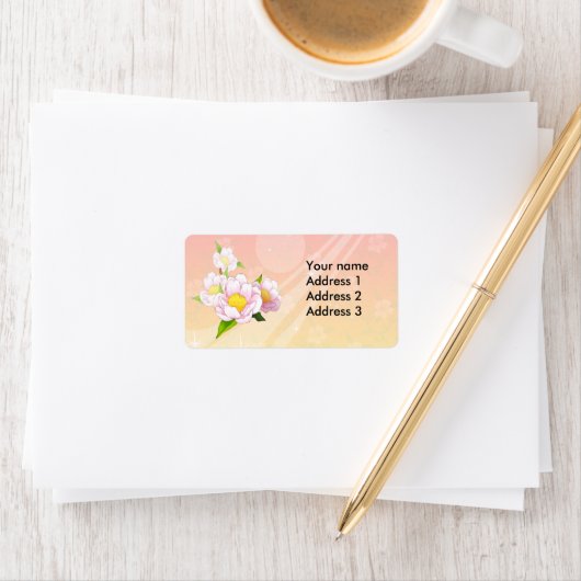 Étiquette Orchidée de papillon rose (En situation)