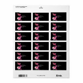 Étiquette Orchidée rose. (Feuille entière)