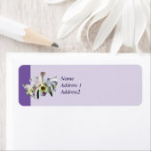 Étiquette Orchidées blanches de Cattleya (En situation)