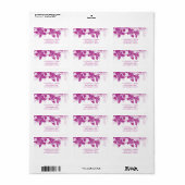 Étiquette Orchidées magenta élégant Floral (Feuille entière)