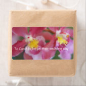 Étiquette Orchidées rose et jaune (En situation)