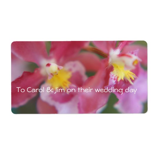 Étiquette Orchidées rose et jaune (Devant)