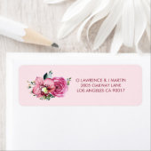 Étiquette Orchidées roses et Roses (En situation)