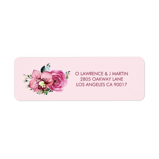 Étiquette Orchidées roses et Roses (Devant)