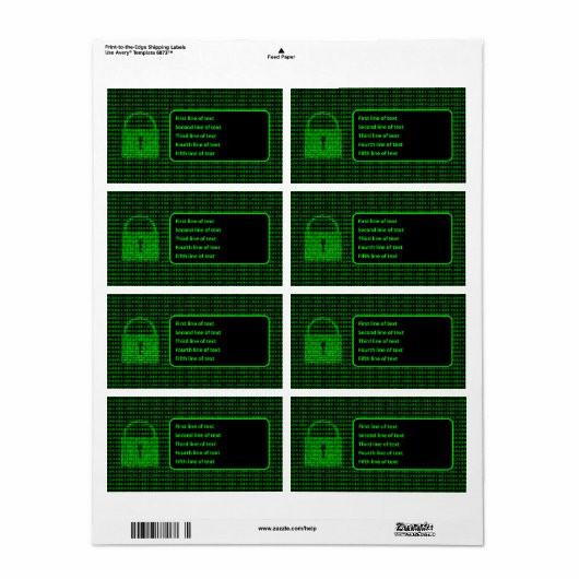 Étiquette Ordinateur & Sécurité Cyber Services Padlock (Feuille entière)