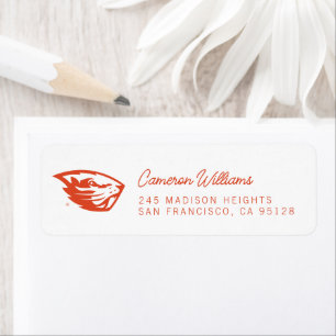 Étiquette Oregon State Beavers Tête de castor
