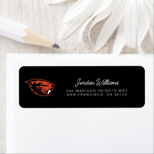 Étiquette Oregon State Beavers   Tête de castor