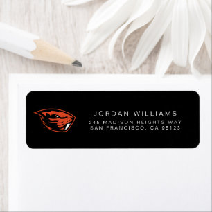 Étiquette Oregon State Beavers   Tête de castor