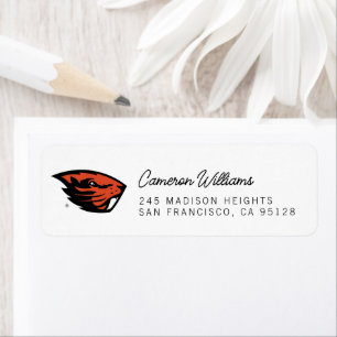 Étiquette Oregon State Beavers   Tête de castor
