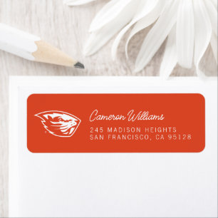 Étiquette Oregon State Beavers   Tête de castor