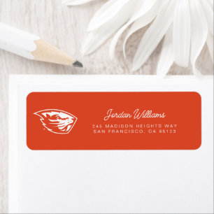 Étiquette Oregon State Beavers   Tête de castor