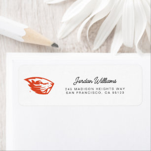 Étiquette Oregon State Beavers Tête de castor