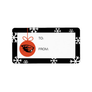 Étiquette Oregon State Beavers   Tête de castor