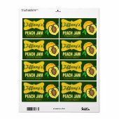 Étiquette Organique Naturel | Jeu de pêche | Confitures arti (Feuille entière)