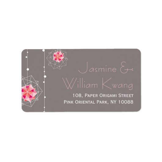 Étiquette Origami rose suspensif lumières de l'ornement Mari (Devant)