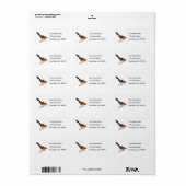 Étiquette Oriole de Baltimore sur une brindille (Feuille entière)