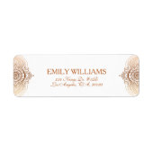 Étiquette Ornat élégant rose-or mandala texte personnalisé (Devant)