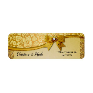 Étiquette Ornate Elegant Retro Fleurs Abstraites et Feuilles