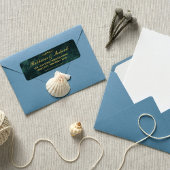 Étiquette Ornate Gold & Emerald Green Adresse de retour