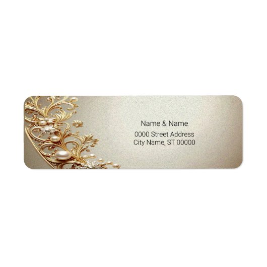 Étiquette Ornate Gold Flourish Return Address Label (Devant)