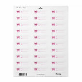 Étiquette Ornement arc rose joli Noël (Feuille entière)