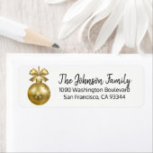 Étiquette Ornement blanc or - Adresse de retour (En situation)