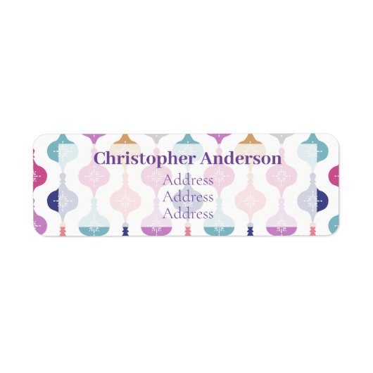 Étiquette Ornement de Noël moderne (Devant)