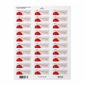 Étiquette Ornement Rouge Neige Fête Noël Adresse de retour (Feuille entière)