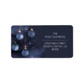 Étiquette Ornements Bleus Adresse de retour (Devant)