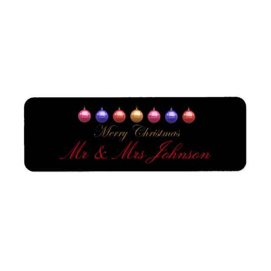 Étiquette Ornements de Noël (Devant)