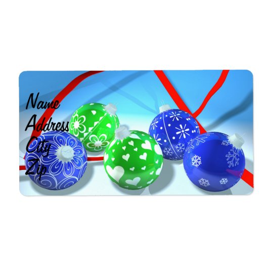 Étiquette Ornements de Noël (Devant)